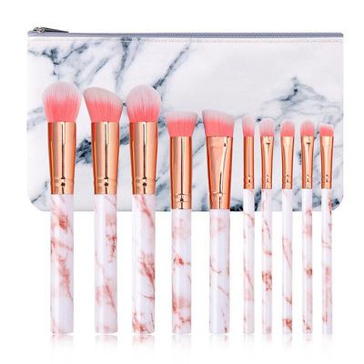 Marble Makeup Brushes Set 10 Pcs Professional Premium Synthetic Kabuki Foundation Cream Face Powder Blush Concealer Eyeshadow Brush