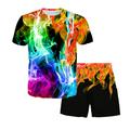 Boys 3D Graphic T-shirt Shorts Clothing Set Short Sleeve Summer Spring Sports Fashion Cool Polyester Kids 3-13 Years Outdoor Street Sports Regular Fit