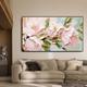 Hand painted 3D Flower Textured oil painting Wall Art Abstrat Pink Gold Flowers Painting On Canvas Floral painting Wall Decor for Living Room Wall Art Spring Decor