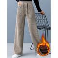 Women's Wide Leg CorduroyFleece Pants Trousers Full Length Fashion Streetwear Outdoor Grey Black M L Fall Winter