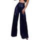 Women's Wide Leg Pants Trousers Sparkly Pants Plain Sequins Full Length Micro-elastic High Waist Elegant Fashion Party Street claret M beige S M Summer Spring