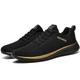 Men's Sneakers Running Classic Casual Outdoor Daily Elastic Fabric Lace-up Black Grey Black / Gold Black / Red Spring Fall