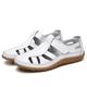 Women's Sandals Flat Sandals Barefoot Sandals Barefoot shoes Outdoor Daily Solid Color Summer Flat Heel Round Toe Casual Minimalism Faux Leather PU Magic Tape Silver Black White