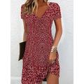 Women's Summer Dress Print Dress Floral Ditsy Floral Print V Neck Mini Dress Daily Date Short Sleeve Summer Spring