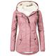 Women's Parka Waterproof Puffer Jacket Thermal Warm Heated Coat Fleece Lined Winter Coat Windproof Outdoor Zip up Hooded Coat Sports Hiking Jacket Purple Pink