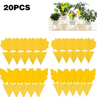 20Pcs Fruit Fly Traps Fungus Gnat Traps Yellow Sticky Bug Traps Non-Toxic and Odorless for Indoor Outdoor Use Protect The Plant.