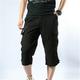 Men's Capri Cargo Shorts Cargo Shorts Capri Pants Zipper Pocket Leg Drawstring Solid Color Ripstop Breathable Work Weekend Streetwear Classic Dark Grey Black