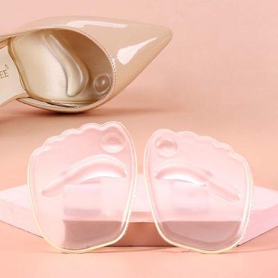 2 Pairs Women's Transparent Gel Insoles for High Heels with Anti-Slip and Cushioning Design - Comfortable Foot Pads for All-Day Wear