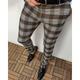 Men's Dress Pants Trousers Chinos Button Pocket Plaid Comfort Wedding Daily Fashion Classic Style Dark Brown Brown Micro-elastic