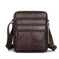 Men's Crossbody Bag Shoulder Bag Satchel Leather Outdoor Daily Holiday Zipper Large Capacity Waterproof Durable Solid Color Brown 824# Black 824#