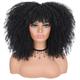 16 Inch Curly Wig With Bangs Afro Curly Wigs for Black Women Afro Kinky Wig Synthetic Fiber Glueless Full and Fluffy Long Curly Wig for Fashion Women