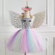 Unicorn Dress Girls' Movie Cosplay Vacation Dress New Year's Golden Silver Dark Blue Dress Wings Headwear Christmas Halloween Carnival Polyester Polyester / Cotton World Book Day Costumes