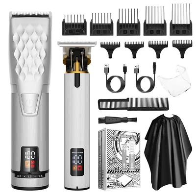 Professional Hair Clippers For Men Cordless Zero Gap T-Blade Trimmer Set Hair Cutting Machine Tool Father's Day Gift Birthday Gift gift set