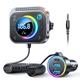 Bluetooth 5.3 FM/AUX Bluetooth Car Adapter Air Vent Setup Bass Boost 3 Port PD QC 3.0 FM Bluetooth Car Transmitter