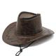Western Cowboy Hat for Men and Women Wide Brim Cowboy Cowgirl Hats Authentic Gunslinger Hat Retro Vintage Style Jazz Hat with Windproof Rope