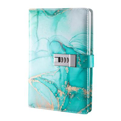 A5 180 Pages Retro Password Book with Lock Diary Thickened Creative Hand Ledger Student Notepad Stationery Notebook Binder, Back to School Gift
