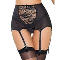 Women Sexy Lingerie Lace High Waist Garter Belt 6 Adjustable Straps With G-String Suspender Belt Suitable For Gift Role Playing Nighties