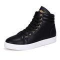 Men's Sneakers Skate Shoes White Shoes High Top Sneakers Casual Daily Faux Leather Lace-up Black White Winter