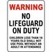 Traffic & Warehouse Signs - Wichita County Kansas No Lifeguard Sign - Weather Approved Aluminum Street Sign 0.04 Thickness - 18 X 24