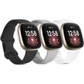 4 Pack 3 Pack Smart Watch Band Compatible with Fitbit Versa 3 Sense Versa 4 Sense 2 Soft Silicone Smartwatch Strap Adjustable Women Men Sport Band Replacement Wristband