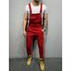 Men's Jeans Work Pants Overalls Denim Pants Denim Jumpsuit Pocket Plain Solid Colored Daily WorkWear Streetwear Stylish Wine Red Black