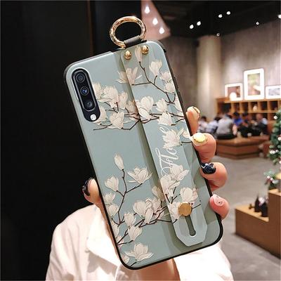 Phone Case For Samsung Galaxy S24 S23 S22 S21 S20 Plus Ultra A54 A34 A14 Note 20 Ultra 10 Plus A53 A32 A52 S25 Ultra Back Cover Fashion with Wrist Strap Kickstand Flower TPU