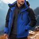 Men's Winter Jacket Fleece Jacket Raincoat Hiking Jacket Outdoor Daily Wear Warm Pocket Fall Winter Color Block Fashion Streetwear Hooded Regular Black Red Royal Blue Blue Ink Blue Jacket