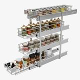 4-Tier 5 W x 21 D Narrow Pull Out Cabinet Organizer Roll out Spice Rack Holder Shelve Slide Out Slim Storage Wire Baskets for Storage Organizationâ€¦