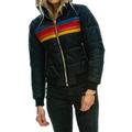 Women's Parka Zipper Puffer Jacket Cropped Winter Coat Windproof Warm Heated Jacket Comtemporary Stylish Long Sleeve with Pockets Full Zip Lake blue Black Dark