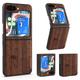 Phone Case for Samsung Galaxy Z Flip 5 4 3 funda bamboo wood pattern Leather cover Luxury coque for galaxy z flip 5 case capa