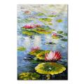 Mintura Handmade Water Lily Oil Paintings On Canvas Wall Art Decoration Modern Abstract Picture For Home Decor Rolled Frameless Unstretched Painting