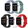 5 Pack Sport Band Compatible with Apple Watch band 38mm 40mm 41mm 42mm 44mm 45mm 49mm Men Waterproof Adjustable Soft Silicone Strap Replacement Wristband for iwatch Series Ultra 8 7 6 5 4 3 2 1 SE