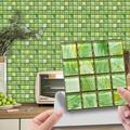 Cool Wallpapers Bathroom Wallpaper 10pcs Mosaic Wall Panel Self Adhesive Tile Sticker Peel and Stick Wallpaper for Home Decor Kitchen Room Waterproof Self-adhesive Wall Decor Wall Mural