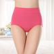 Women's Basic Comfort Pure Color Brief Micro-elastic High Waist Pink M / 1 PC / Cotton