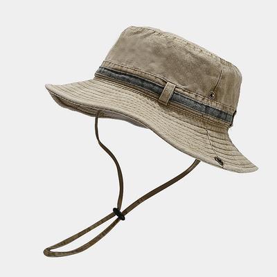 Men's Unisex Bucket Hat Sun Hat Fishing Hat Boonie hat Hiking Hat Black Dark Green Cotton Cycling / Bike Quick Dry