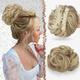 Claw Clip Messy Bun Hair Piece Hair Buns Mixed Blonde and Ash Blonde Tips Curly Wavy Hairpieces Updos Synthetic Chignon Hair Scrunchies Hair Bun Hair Pieces for Women 1PCS