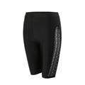 Sexy Lace Capris Swimming Trunks Women Surfing High Waist Mesh Swim Shorts Female Swimsuit Bottom Black Knee Length Beach Pants Quick Dry Swimwear