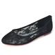 Women's Wedding Shoes Valentines Gifts Party Party Evening Floral Wedding Flats Bridal Shoes Bridesmaid Shoes Lace Flat Heel Round Toe Ballerina Minimalism Lace Loafer Black White Ivory