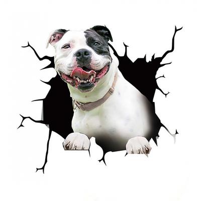 3D Car Stickers Auto Rear Window Puppy Broken Window Stickers French Bulldog Car Stickers Vinyl Decals