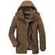 Men's Winter Coat Fleece Jacket Warm Thicken Outdoor Daily Wear Solid Color Outerwear Clothing Apparel Blue Green khaki