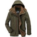 Men's Winter Coat Fleece Jacket Warm Thicken Outdoor Daily Wear Solid Color Outerwear Clothing Apparel Blue Green khaki