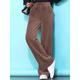 Women's Fleece Pants Wide Leg Chinos Full Length Baggy Micro-elastic High Waist Fashion Streetwear Daily Black Brown M L Fall Winter