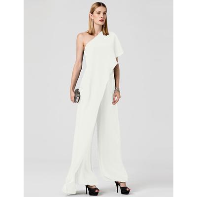 Jumpsuits Sexy Dress Formal Evening Floor Length Sleeveless One Shoulder Fall Wedding Guest Chiffon with Draping 2025