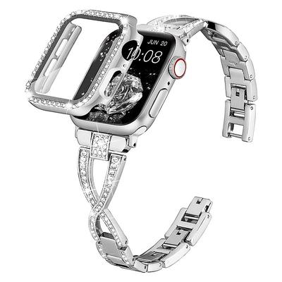 Jewelry Bracelet Compatible with Apple Watch band 38mm 40mm 41mm 42mm 44mm 45mm 49mm with Case Stainless Steel Strap Replacement Wristband for iwatch Series Ultra 8 7 SE 6 5 4 3 2 1