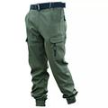 Men's Tactical Cargo Pants Work Pants Stretch Wear-resistant trousers with multi pocket spring and autumn sports outdoor elastic cuff joggers casual overalls camouflage pants without belt
