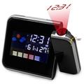 Digital Projection Alarm Clock Weather Station 180 with Temperature Thermometer Humidity Hygrometer/Bedside Wake Up Projector Clock