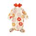 Canis Flower Patterned Baby Sleeping Bag with Long Sleeves Crew Neck and Hairband