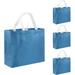 Set of 5 Glossy Reusable Grocery Shopping Bags Fashion Tote Bags with Handle Non-woven Gift Bags Candy Bags White Tote Bags for Women Bridesmaid Party Wedding Christmas (Blue)