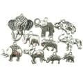 10 Pcs Pori Jewelry Jewelry Making Supplies Vintage Charm Antique Silver Pendant Jewelry Findings Ancient Silver Pendants Accessories Animal