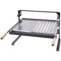 Support Barbecue avec grille et récupérateur de graisse en Inox coloris Gris - 80 x 43 x 42 cm